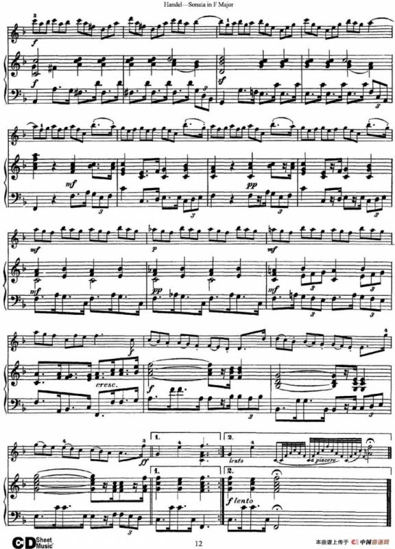 Violin Sonata No.3 in F major（小提琴+钢琴伴奏）