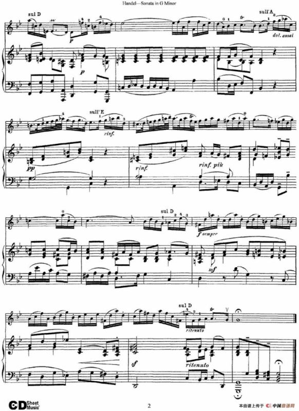 Violin Sonata No.2 in G minor（小提琴+钢琴伴奏）