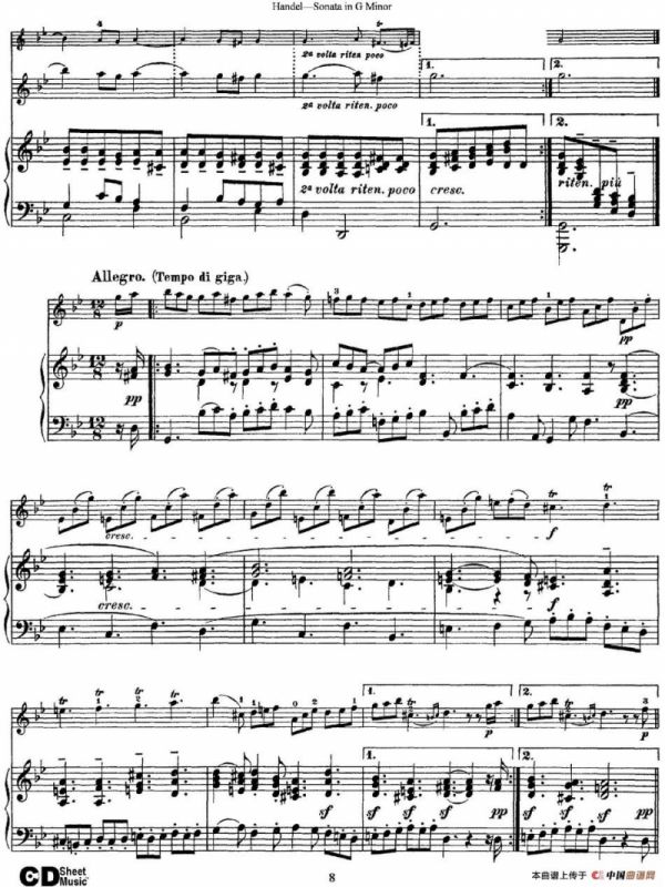 Violin Sonata No.2 in G minor（小提琴+钢琴伴奏）