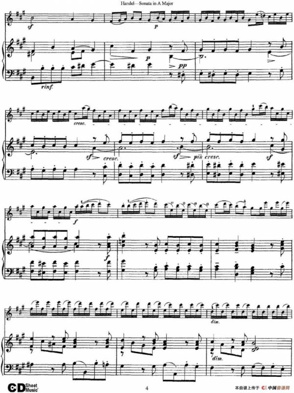 Violin Sonata No.1 in A major（小提琴+钢琴伴奏）