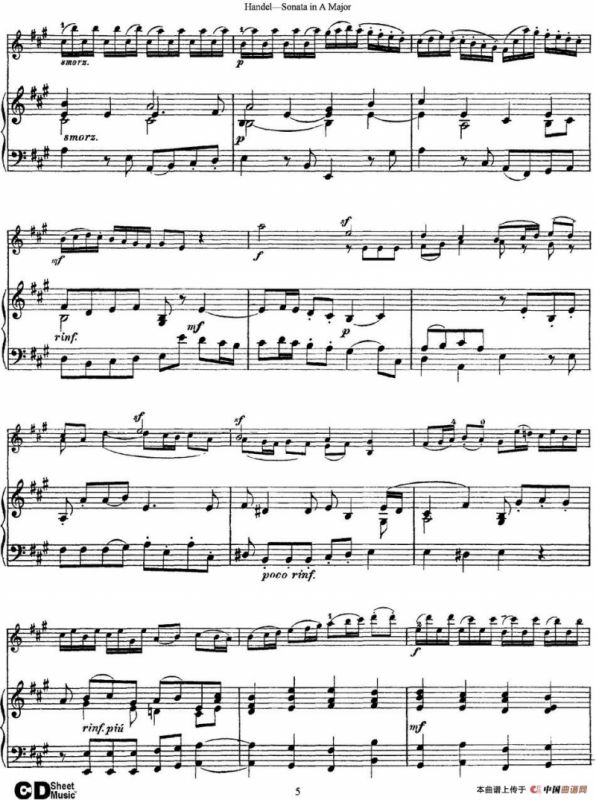 Violin Sonata No.1 in A major（小提琴+钢琴伴奏）