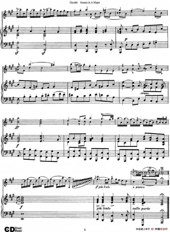 Violin Sonata No.1 in A major（小提琴+钢琴伴奏）