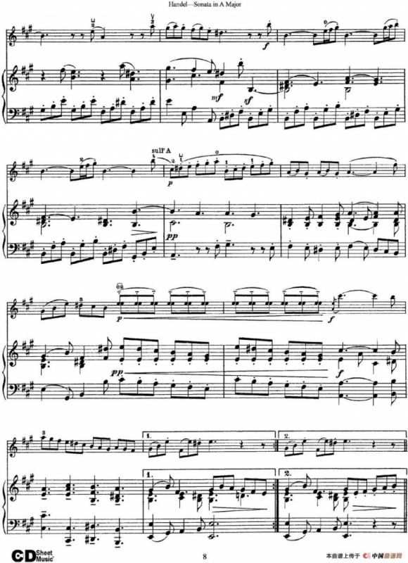 Violin Sonata No.1 in A major（小提琴+钢琴伴奏）