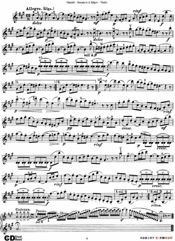 Violin Sonata No.1 in A major