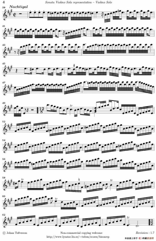 Sonata Violino Solo representativa