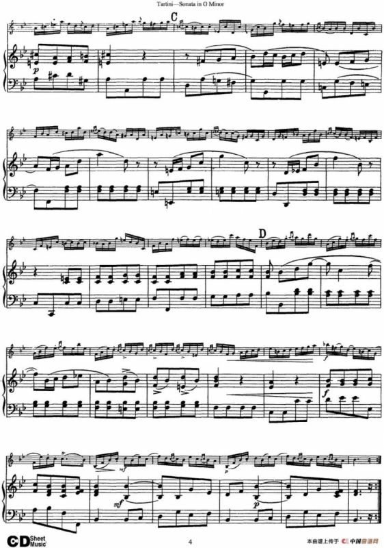 Violin Sonata in G Minor（The Devils Trill）（小提琴+钢琴伴奏）