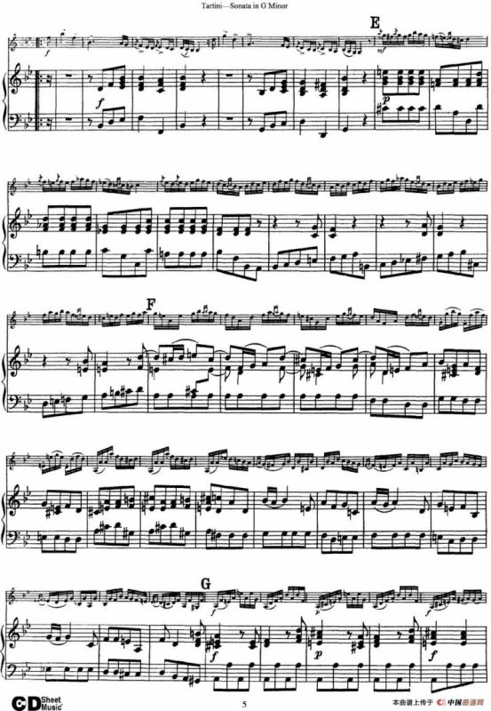 Violin Sonata in G Minor（The Devils Trill）（小提琴+钢琴伴奏）