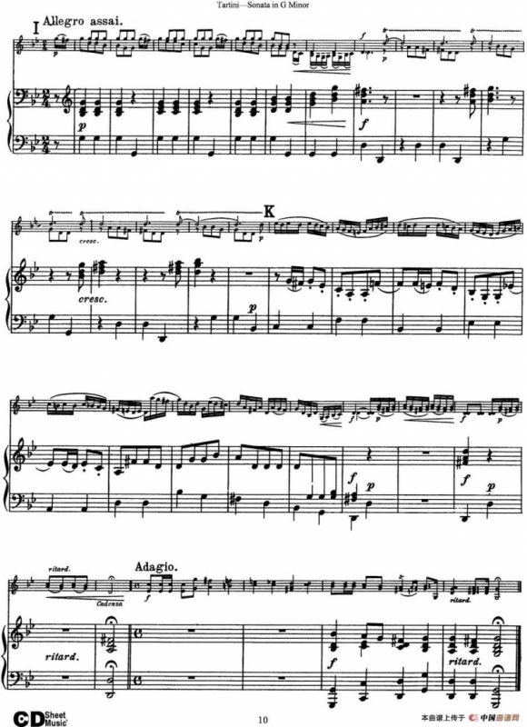 Violin Sonata in G Minor（The Devils Trill）（小提琴+钢琴伴奏）