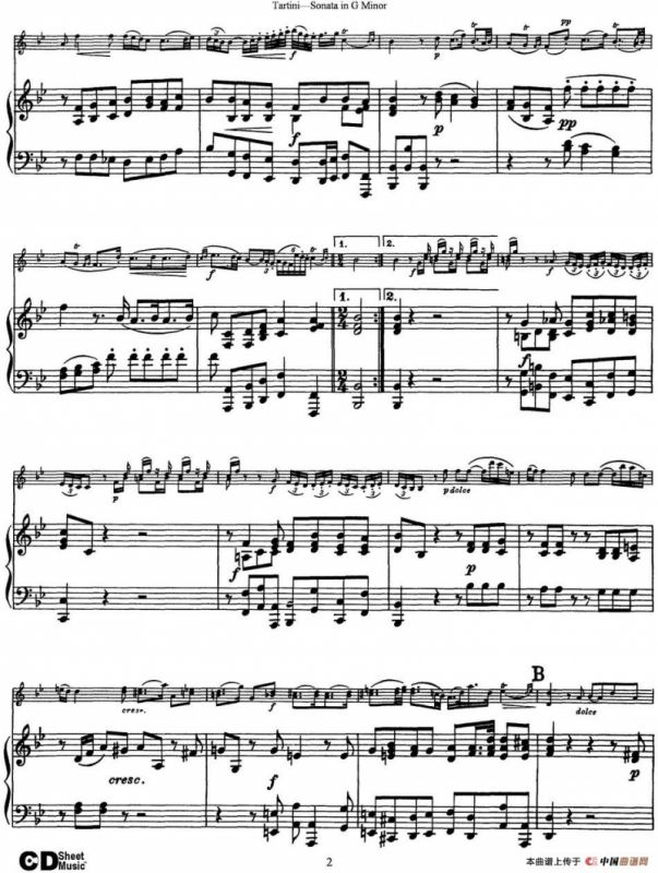 Violin Sonata in G Minor（小提琴+钢琴伴奏）