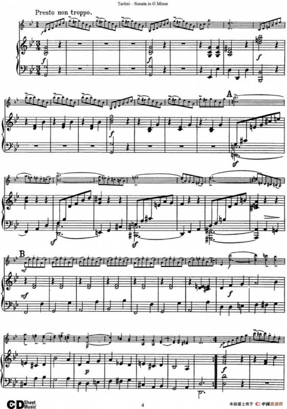 Violin Sonata in G Minor（小提琴+钢琴伴奏）