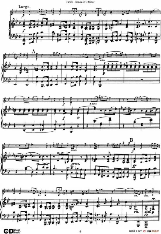 Violin Sonata in G Minor（小提琴+钢琴伴奏）