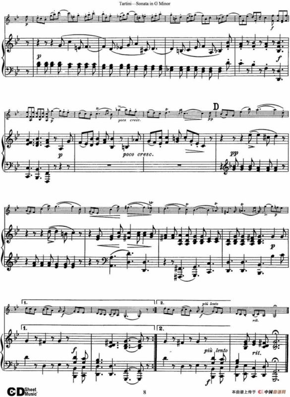 Violin Sonata in G Minor（小提琴+钢琴伴奏）