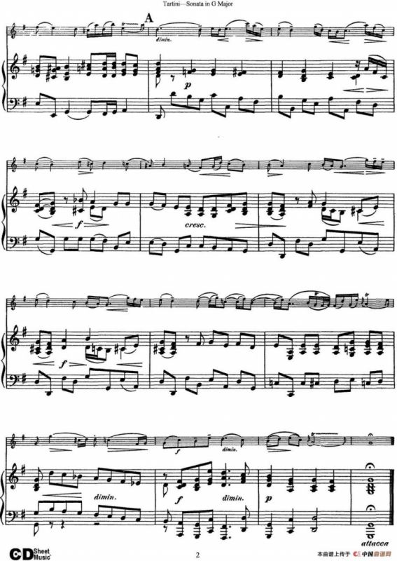 Violin Sonata in G Major（小提琴+钢琴伴奏）