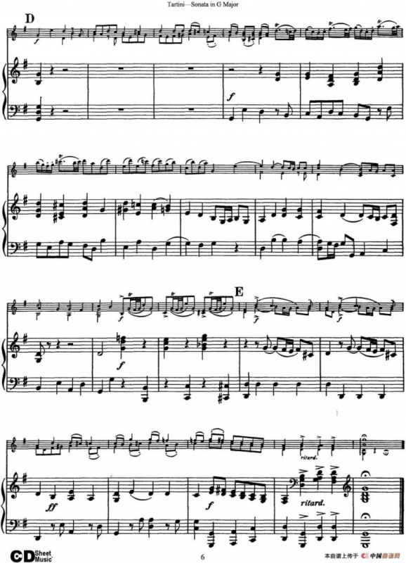 Violin Sonata in G Major（小提琴+钢琴伴奏）