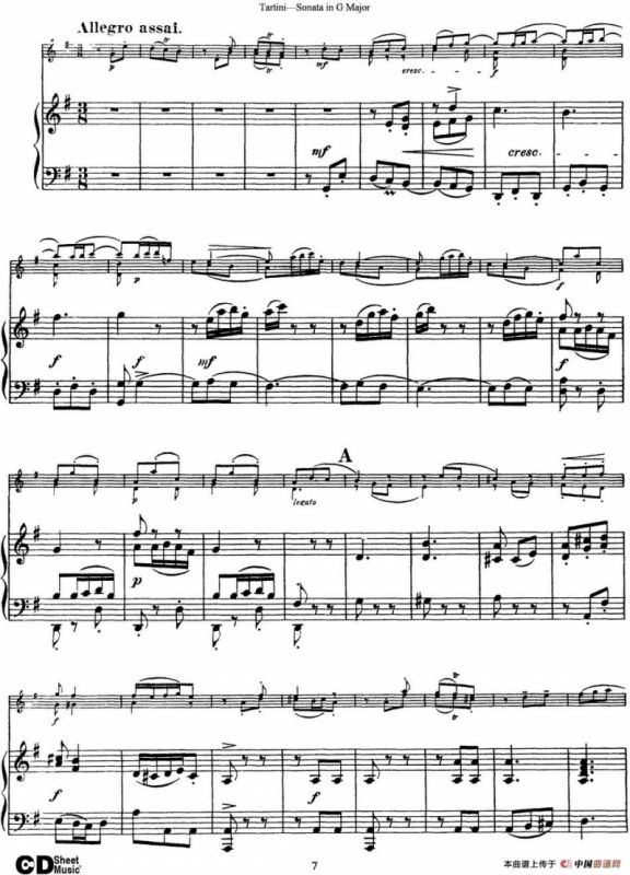 Violin Sonata in G Major（小提琴+钢琴伴奏）