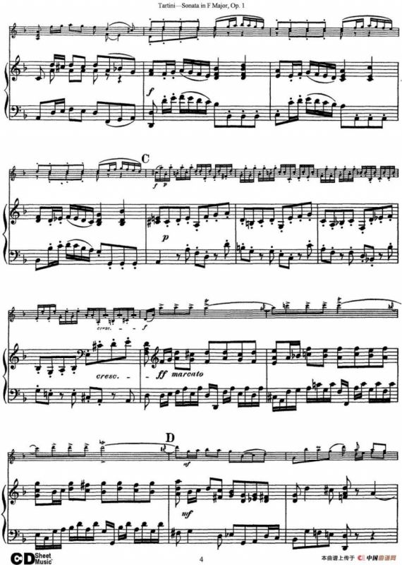 Violin Sonata in F Major Op.1（小提琴+钢琴伴奏）