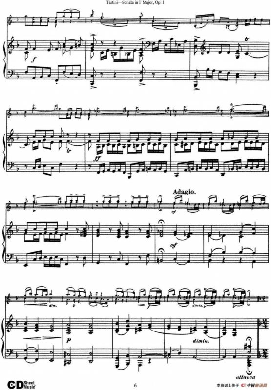 Violin Sonata in F Major Op.1（小提琴+钢琴伴奏）