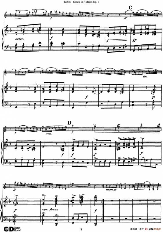 Violin Sonata in F Major Op.1（小提琴+钢琴伴奏）