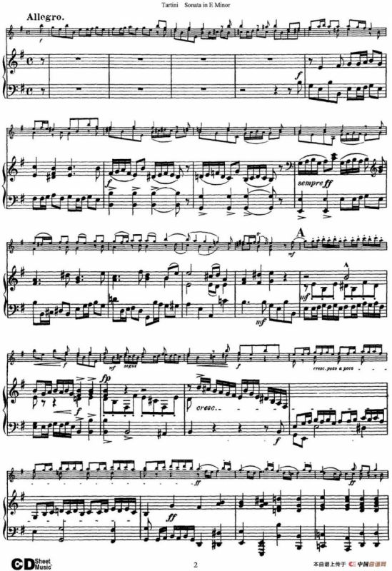 Violin Sonata in E Minor（小提琴+钢琴伴奏）