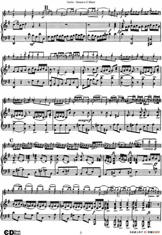 Violin Sonata in E Minor（小提琴+钢琴伴奏）