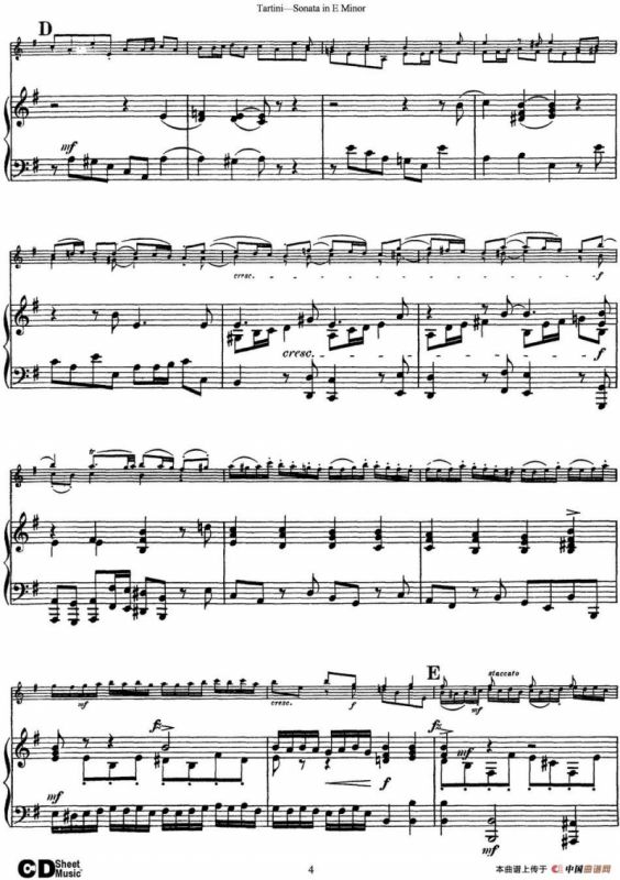 Violin Sonata in E Minor（小提琴+钢琴伴奏）