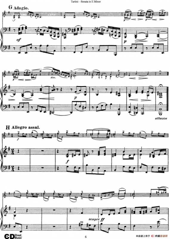 Violin Sonata in E Minor（小提琴+钢琴伴奏）