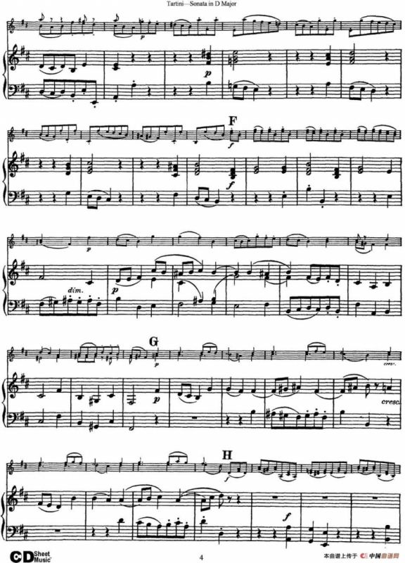 Violin Sonata in D Major（小提琴+钢琴伴奏）