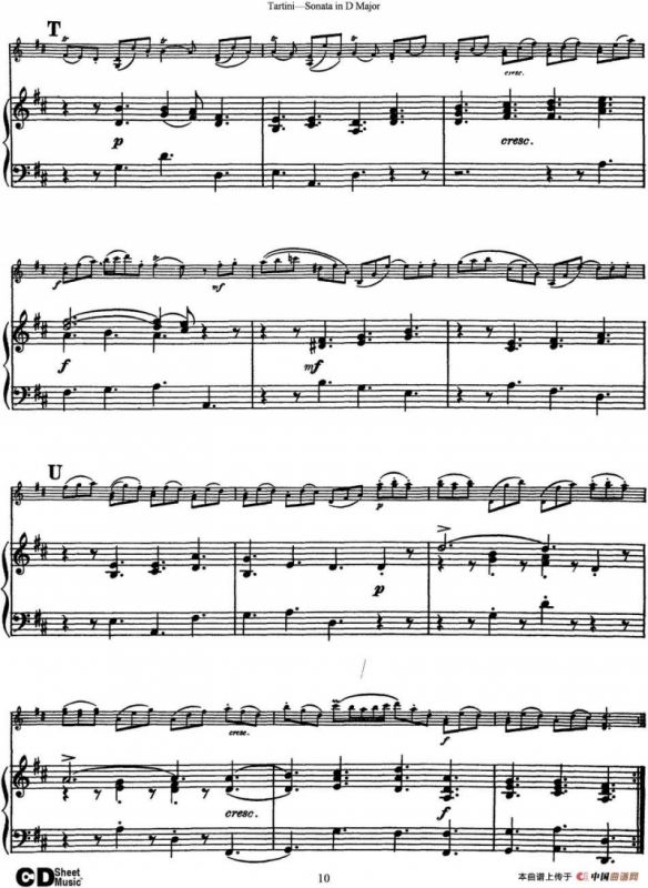 Violin Sonata in D Major（小提琴+钢琴伴奏）