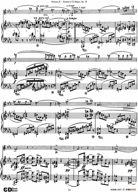 Violin Sonata in Eb Major Op.18（小提琴+钢琴伴奏）