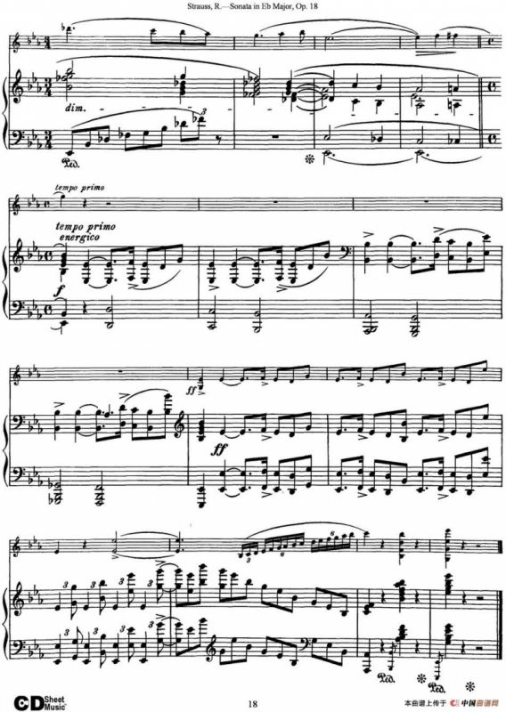 Violin Sonata in Eb Major Op.18（小提琴+钢琴伴奏）