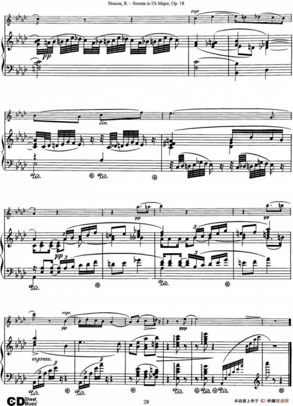 Violin Sonata in Eb Major Op.18（小提琴+钢琴伴奏）