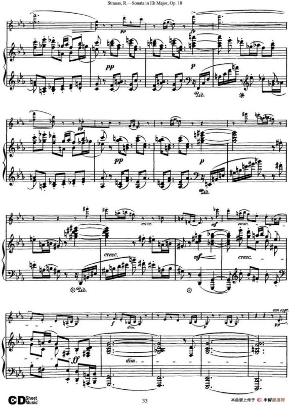 Violin Sonata in Eb Major Op.18（小提琴+钢琴伴奏）