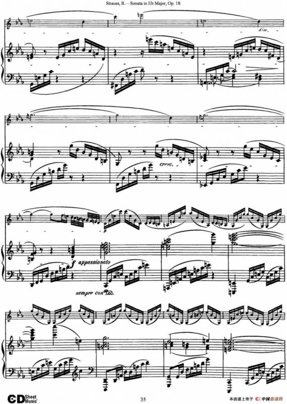 Violin Sonata in Eb Major Op.18（小提琴+钢琴伴奏）