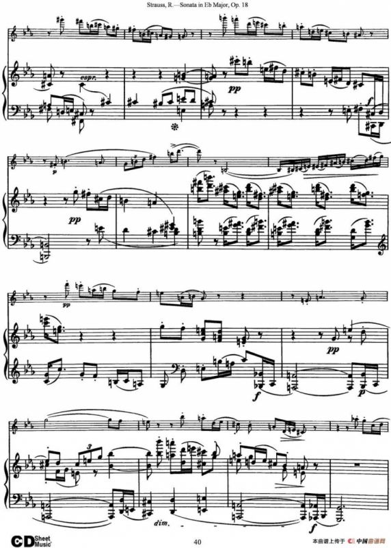 Violin Sonata in Eb Major Op.18（小提琴+钢琴伴奏）