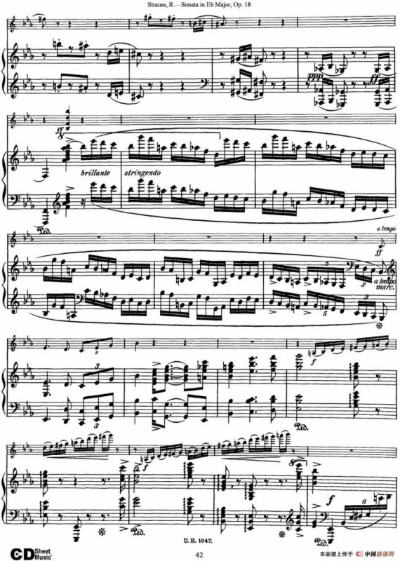 Violin Sonata in Eb Major Op.18（小提琴+钢琴伴奏）