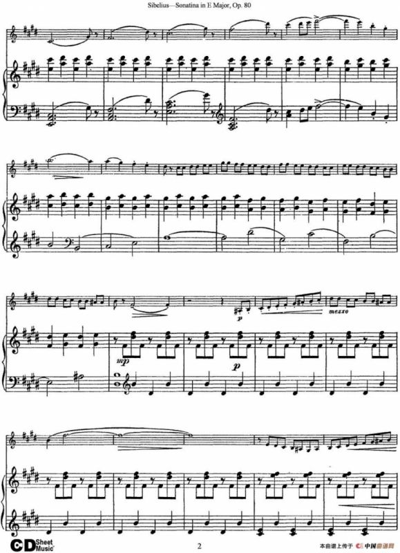 Violin Sonatina in E Major Op.80（小提琴+钢琴伴奏）