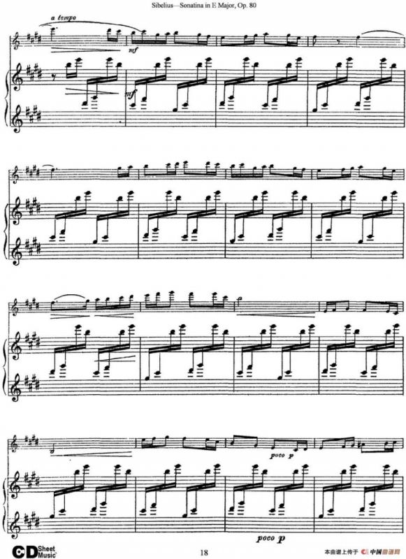 Violin Sonatina in E Major Op.80（小提琴+钢琴伴奏）