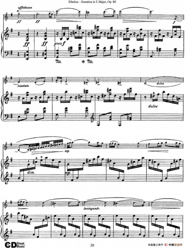 Violin Sonatina in E Major Op.80（小提琴+钢琴伴奏）