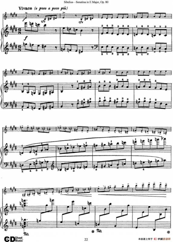 Violin Sonatina in E Major Op.80（小提琴+钢琴伴奏）