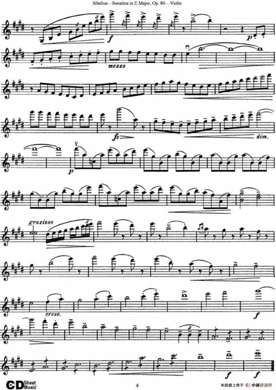 Violin Sonatina in E Major Op.80