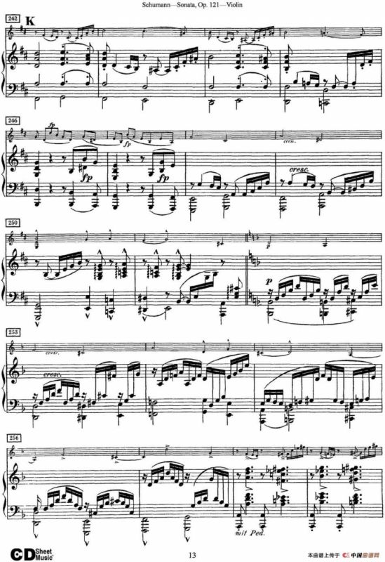 Violin Sonata Op.121（小提琴+钢琴伴奏）