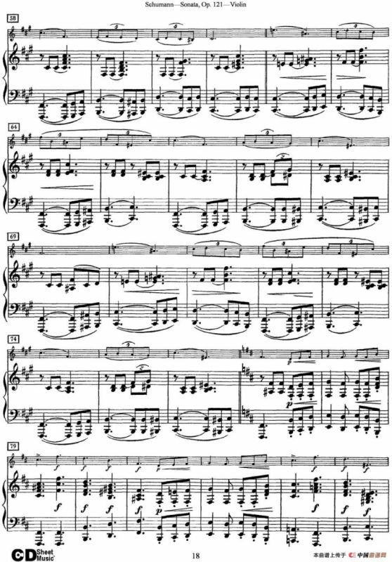Violin Sonata Op.121（小提琴+钢琴伴奏）