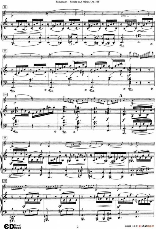 Violin Sonata in A minor Op.105（小提琴+钢琴伴奏）
