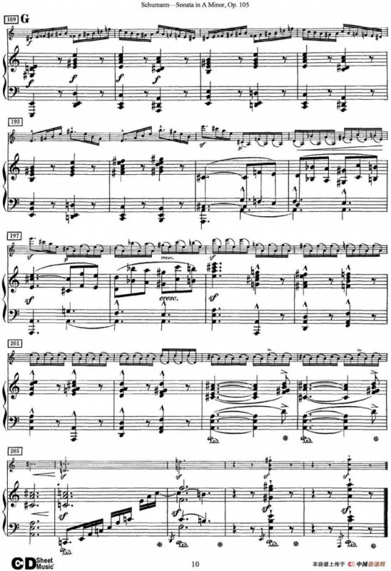Violin Sonata in A minor Op.105（小提琴+钢琴伴奏）