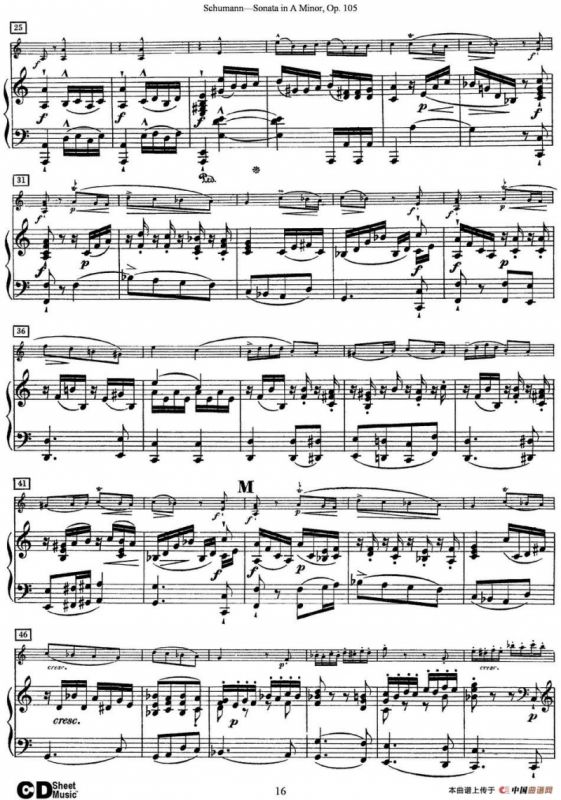 Violin Sonata in A minor Op.105（小提琴+钢琴伴奏）