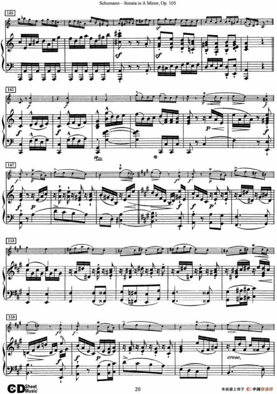 Violin Sonata in A minor Op.105（小提琴+钢琴伴奏）