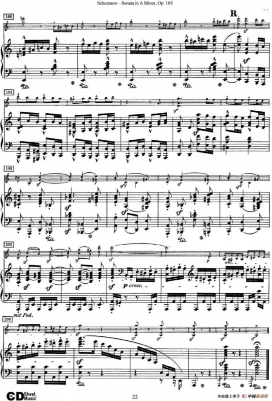 Violin Sonata in A minor Op.105（小提琴+钢琴伴奏）