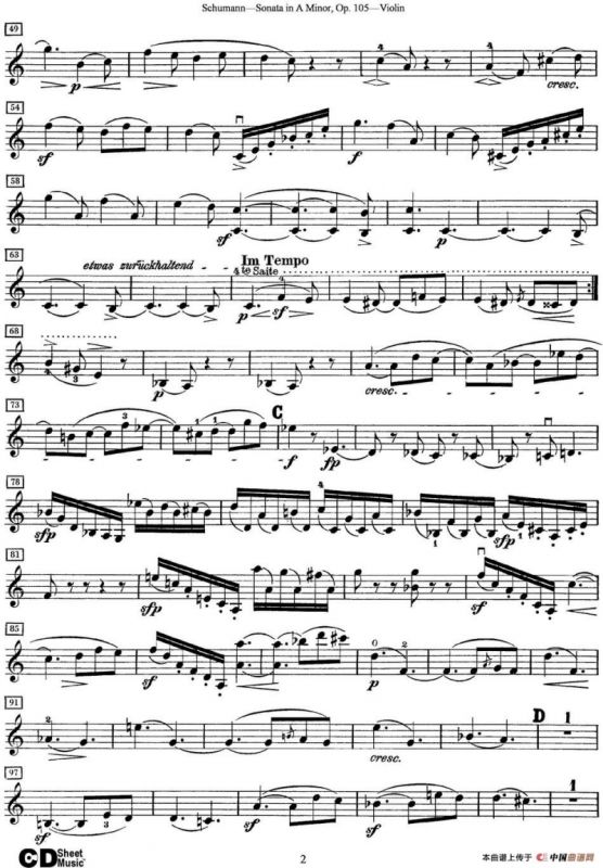 Violin Sonata in A minor Op.105