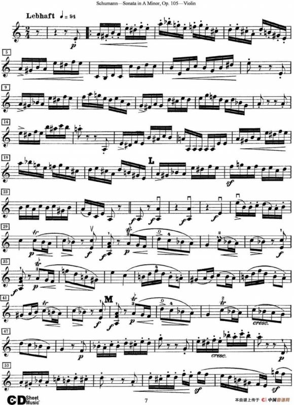 Violin Sonata in A minor Op.105