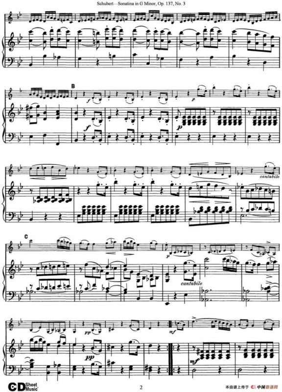 Violin Sonatina in G minor Op.137 No.3（小提琴+钢琴伴奏）